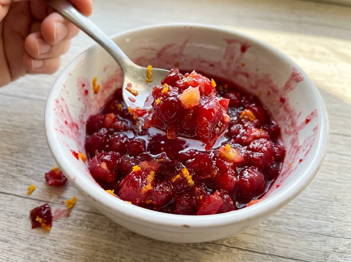 Cranberry Relish ruby red and citrusy