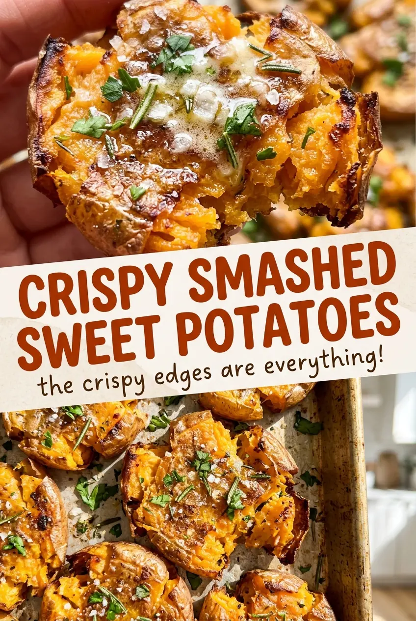 Crispy Smashed Sweet Potatoes browned tender rounds