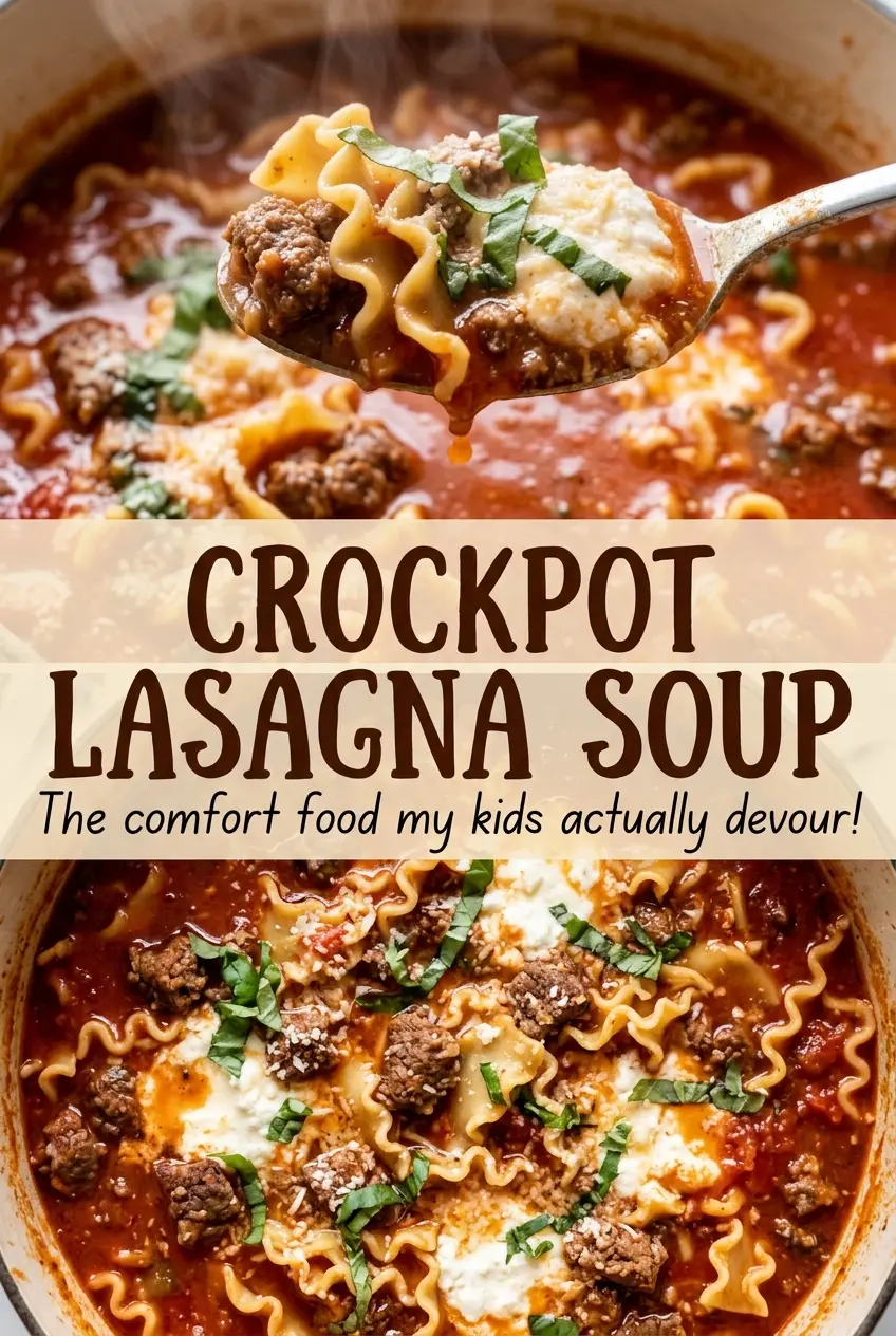 Crockpot Lasagna Soup ricotta cheese topping
