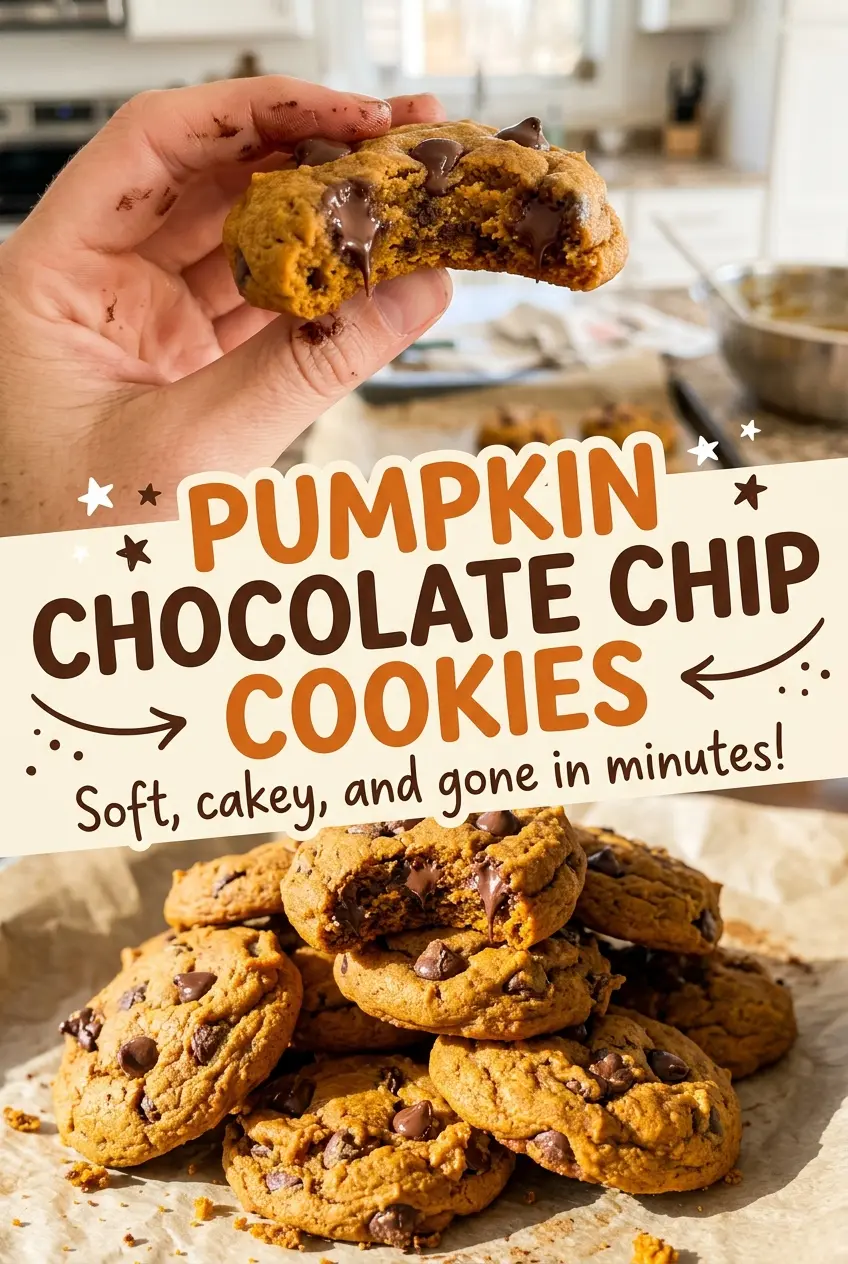 Pumpkin Chocolate Chip Cookies chewy chocolate pockets
