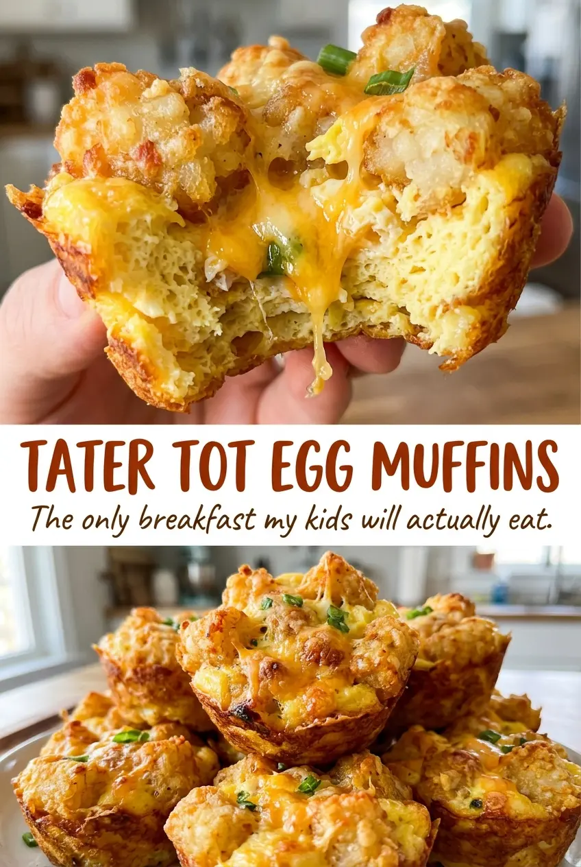 Tater Tot Egg Muffins with crisp potato bases